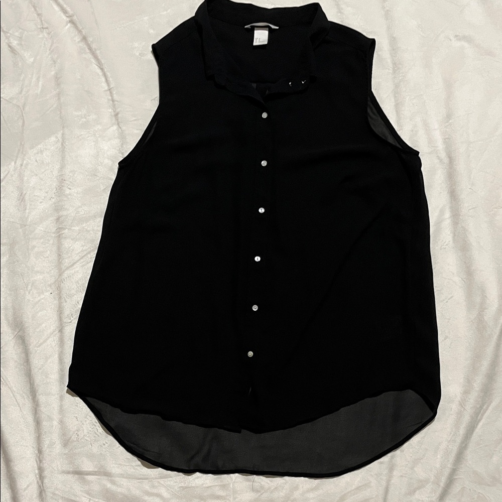 H&M Black Sleeveless Blouse